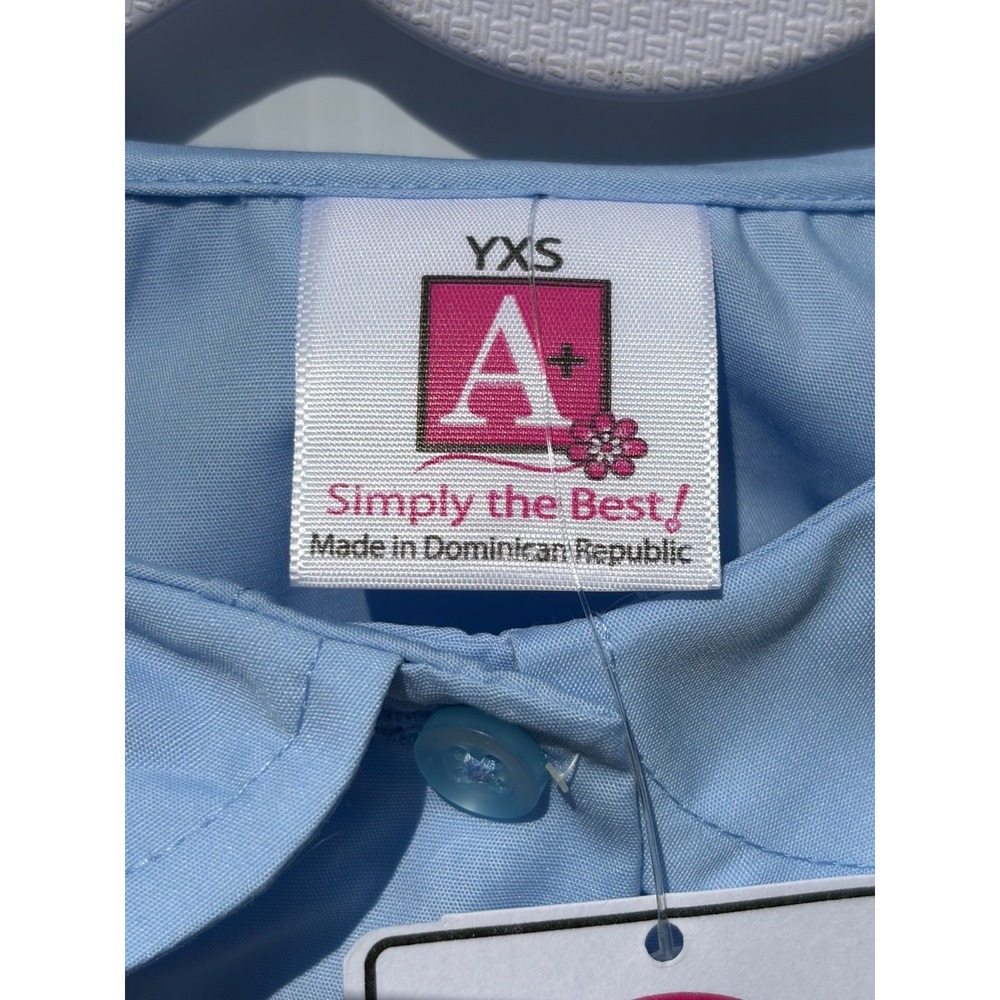 A+ School Apparel Girls Peter Pan Blouse Long Sleeve Blue Uniform Shirt YXS - Picture 7 of 10